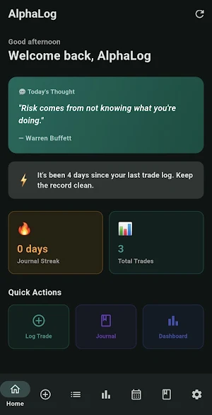 AlphaLog: Trade Journal Screenshot 0