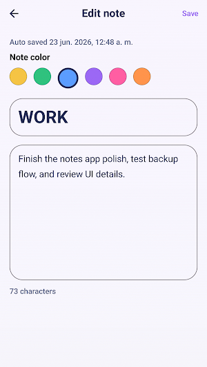 Notes app Screenshot 1