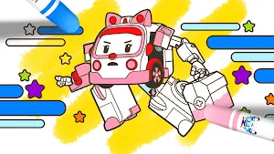 Robocar Poli SketchBook Game - Kids Painting,Color Screenshot 2