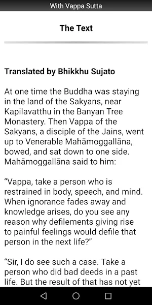 With Vappa Sutta - Buddhism Screenshot 1