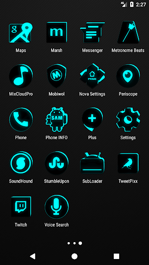 Flat Black and Cyan Icon Pack Free Screenshot 3