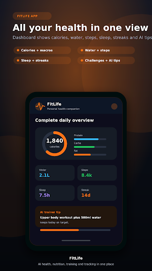 FitLife: AI Fitness & Tracker Screenshot 1