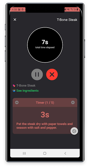 Multi Kitchen Timers & Recipes Screenshot 2