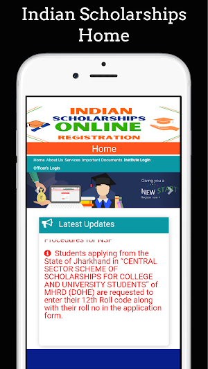 Indian Scholarships Online Reg Screenshot 2