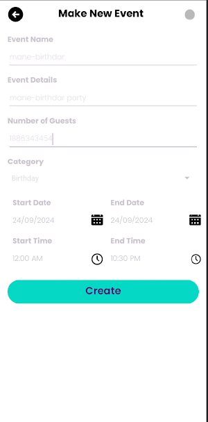 Event Planner Screenshot 2