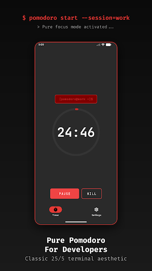Pomodoro Timer – Terminal Screenshot 0