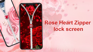 Rose Heart Lock Screen Zipper Screenshot 3
