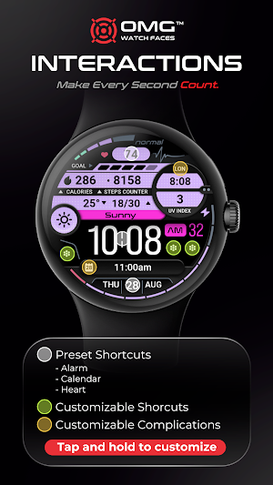 OMG 24 Digital Watch Face Screenshot 2
