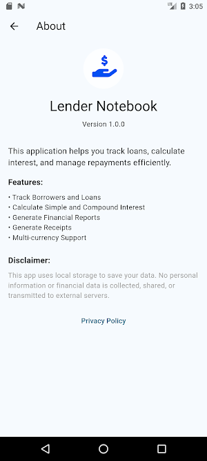 Lender Notebook Screenshot 3
