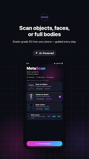 MetaScan: 3D Scanner & Avatar Screenshot 1