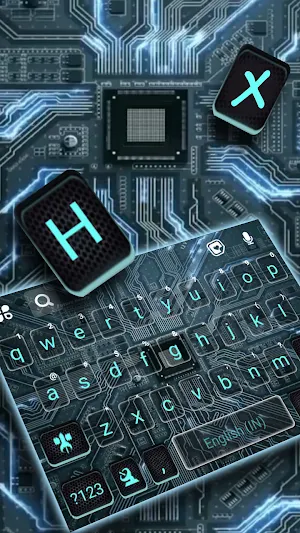 Circuitboard 3D Keyboard Background Screenshot 1