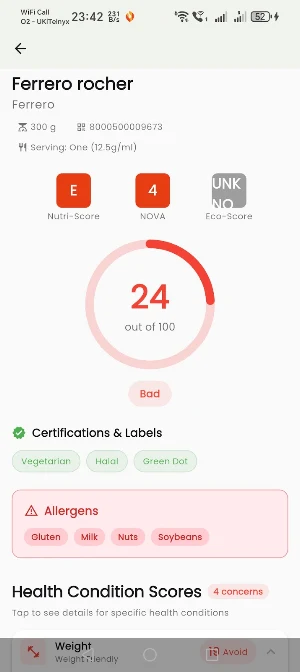 Food Score Screenshot 1