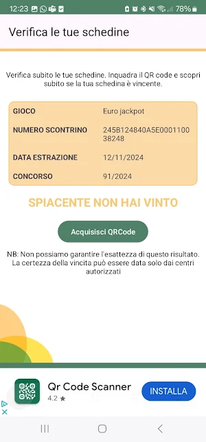 Verifica Vincite Lotto Screenshot 2
