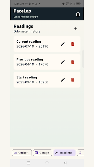 PaceLap: Lease Mileage Screenshot 2