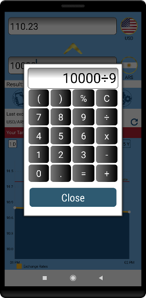 US Dollar to Argentine Peso or ARS to USD Screenshot 3