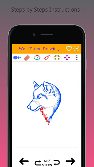 How to Draw Wolf Tattoo Step by Step Screenshot 1