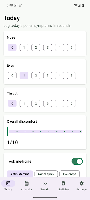 Pollen Diary Screenshot 0