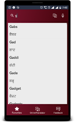 English To Punjabi Translator - Punjabi Dictionary Screenshot 3