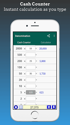 Cash Counter and GST Calculator - Denomination Screenshot 2