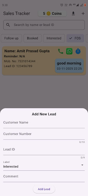 Sales Tracker Screenshot 1