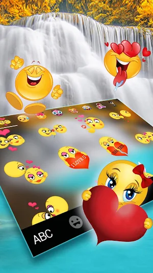 Nature Blue Waterfall Keyboard Theme Screenshot 2