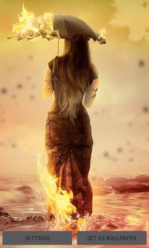 Fiery Ocean Girl LWP Screenshot 0