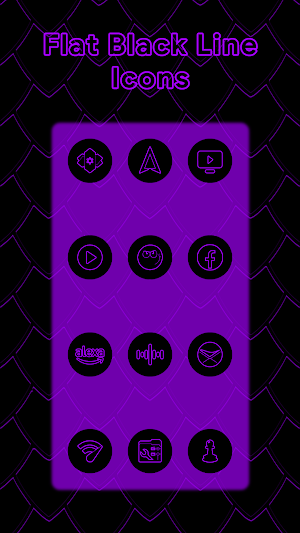 Purple On Black Line Icons Screenshot 3