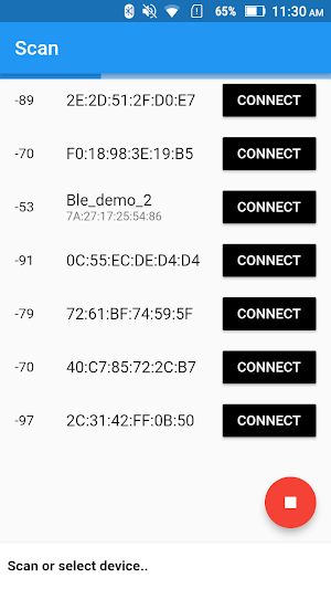 Bluetooth LE App Screenshot 0