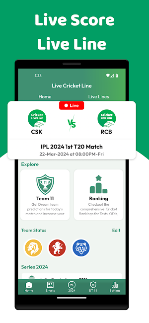 Live Cricket Live Line Score Screenshot 1
