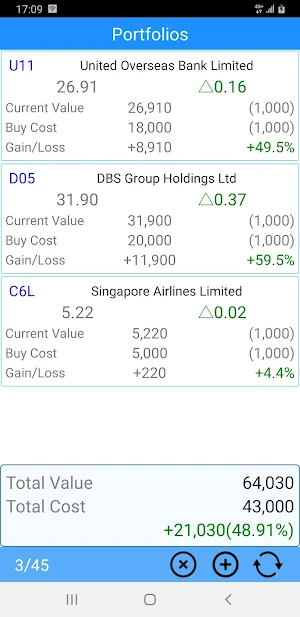 Singapore Stock Quote Screenshot 3