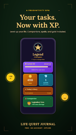 Life Quest Journal: To-Do RPG Screenshot 1