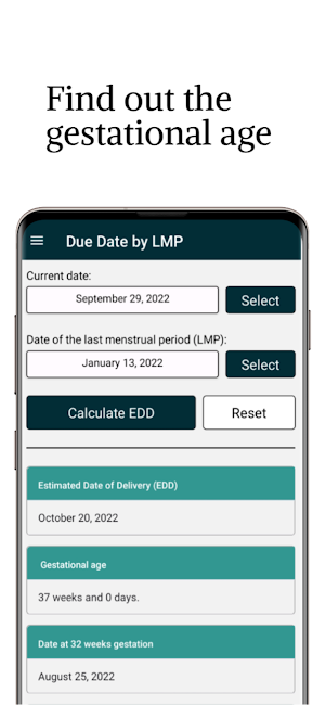 Pregnancy Due Date Calculator Screenshot 2