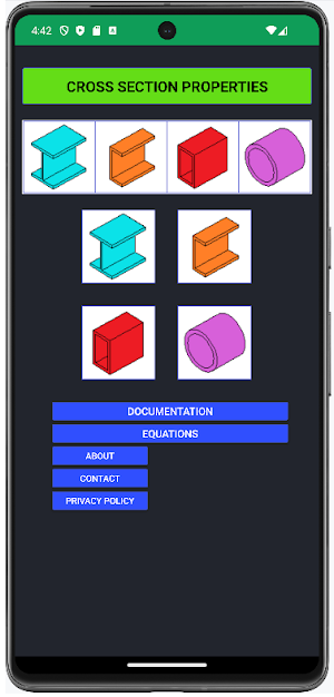 CROSS SECTION PROPERTIES Screenshot 0