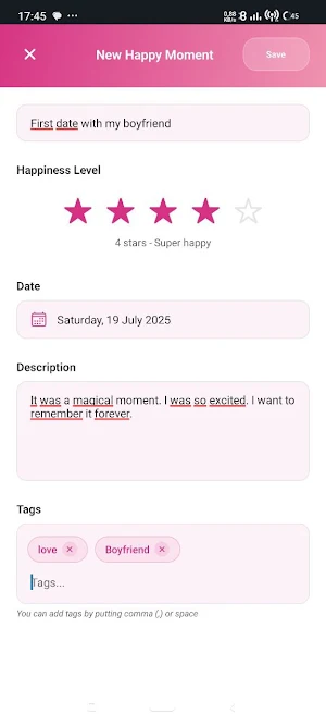 HappyJar:Save Happy Moments Screenshot 2