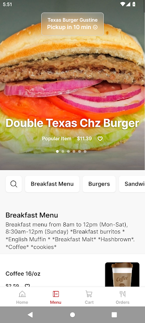Texas Burger - Gustine Screenshot 1