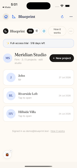 Blueprint: Site Diary Screenshot 2