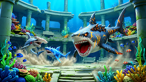 Ocean Shark Hunt & Grow Screenshot 1