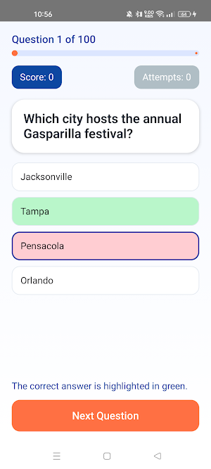 Florida Trivia Quiz Screenshot 1
