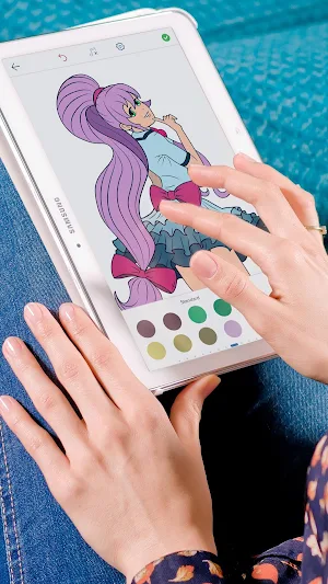 Hot Anime Girls Coloring Pages for Adults Screenshot 0