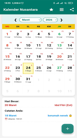 Kalender Nusantara: Weton Jawa Screenshot 2