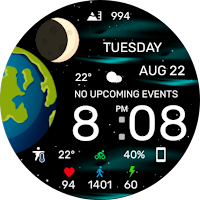 Space Anime Digital Watch Face