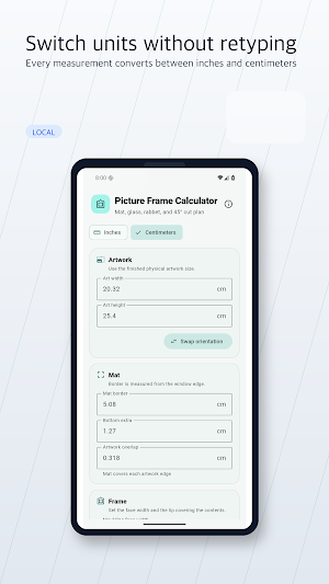 Picture Frame Calculator Screenshot 1