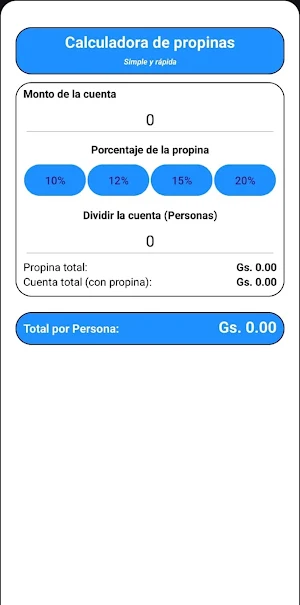 Calcular propina en Guaraníes Screenshot 3