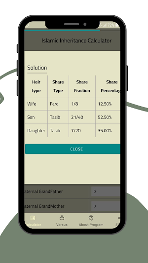 Islamic Inheritance Calculator Screenshot 2