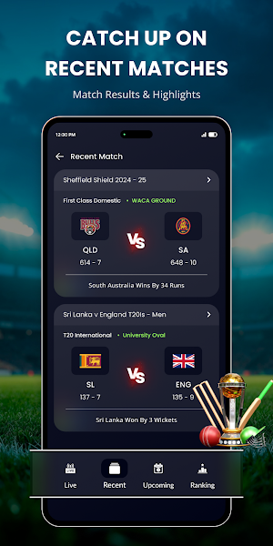 Live Cricket Score Screenshot 1
