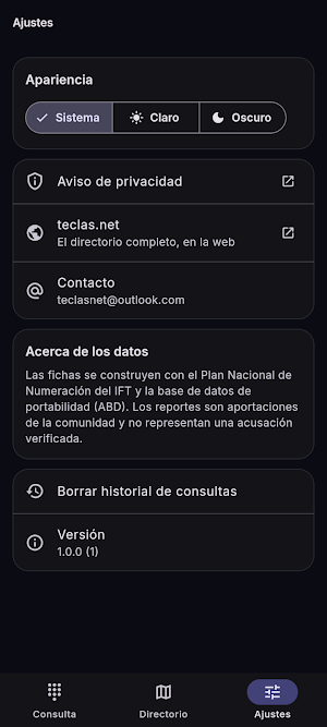 Teclas — números de México Screenshot 1