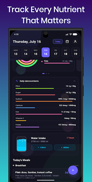 Zling: Calorie & Water Tracker Screenshot 2