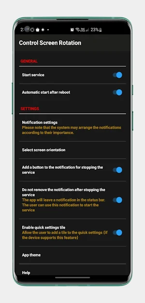 Control Screen Rotation Screenshot 1