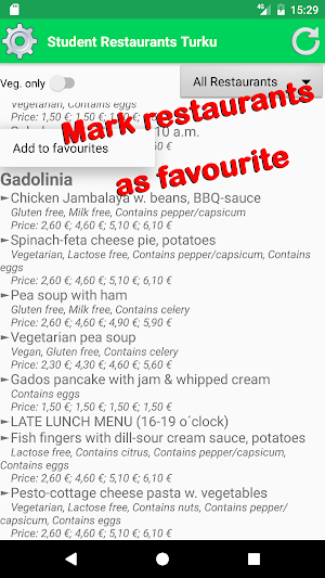 Student Restaurants Turku Screenshot 2