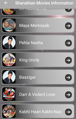 Shahrukh Khan - Movies List,Wallpapers,quiz,puzzle Screenshot 1